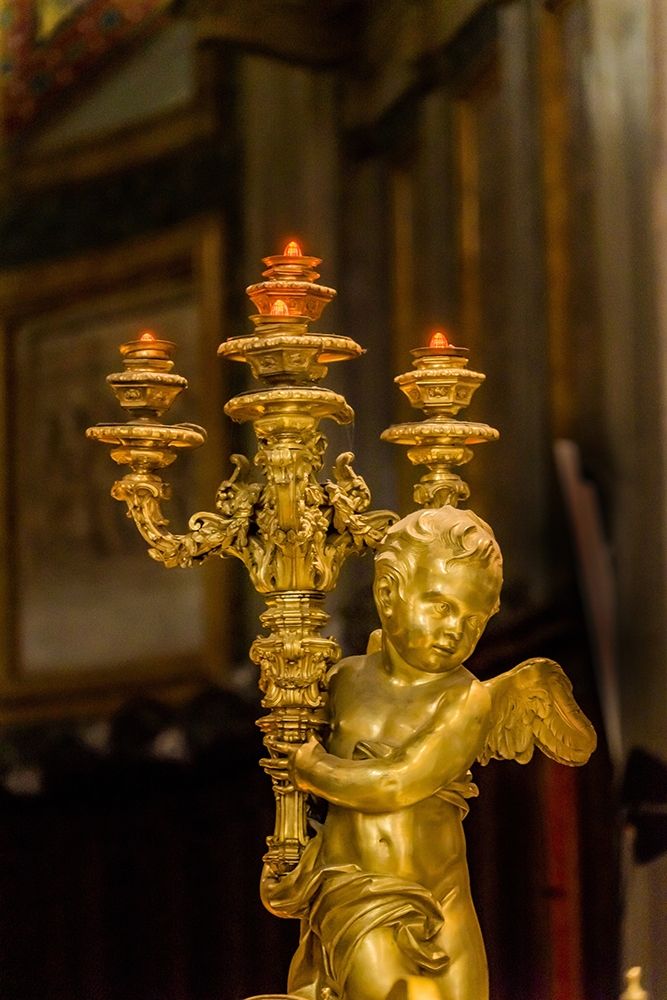 Golden angel statue Santa Maria Maggiore-Rome-Italy Built 422-432-in honor of Virgin Mary